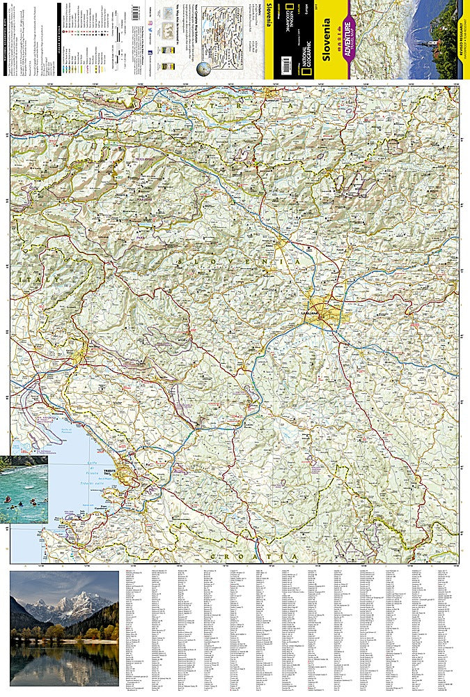 Slovenia Adventure Travel Map by National Geographic - Map Detail