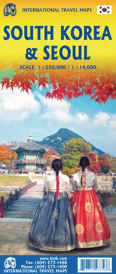 South Korea & Seoul Travel & Reference Map by ITMB – Metsker Maps