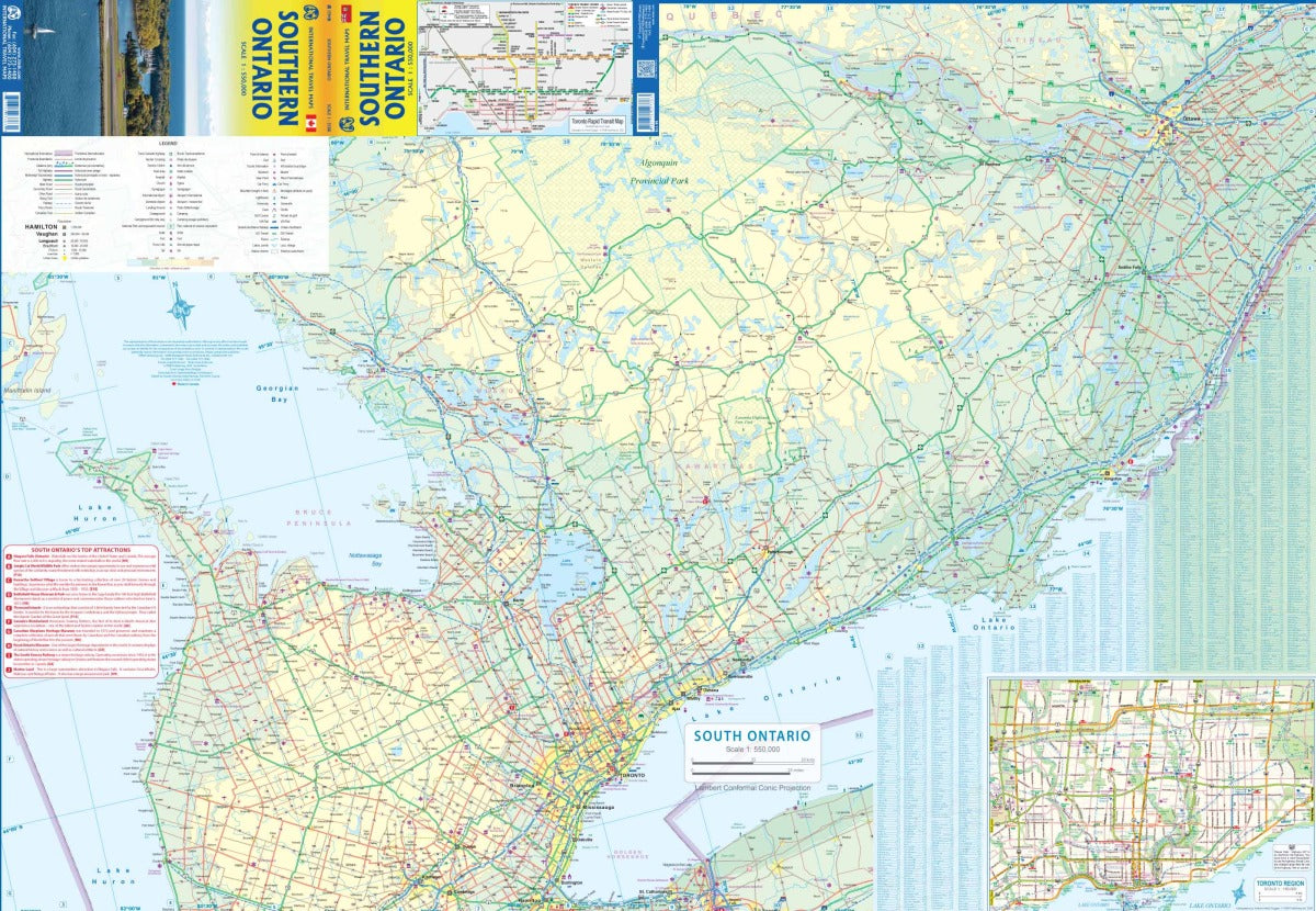 Southern Ontario Travel & Reference Map by ITMB - Map Detail