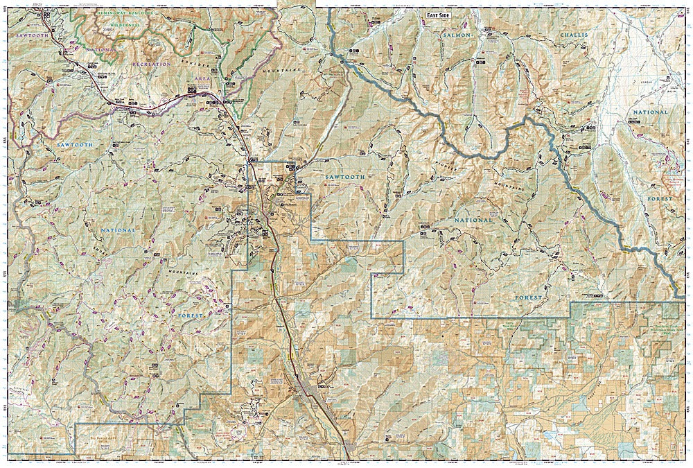 Sun Valley & Ketchum Trails Illustrated Topographic Map #871 - Map Detail