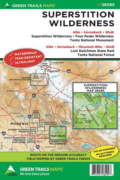 Hiking map for Superstition Wilderness