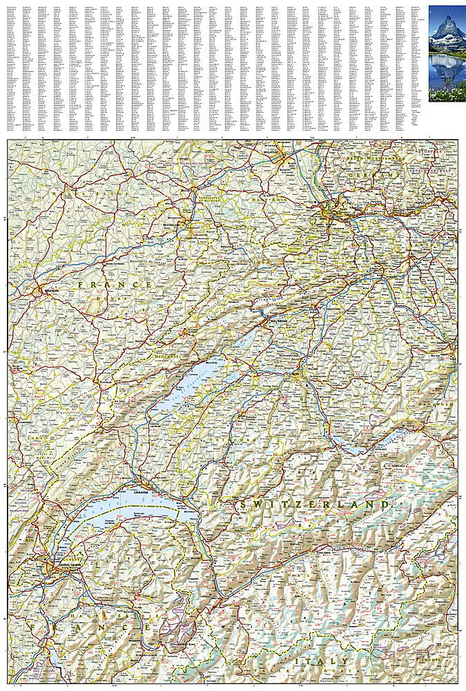Switzerland Adventure Travel Map by National Geographic - Map Detail