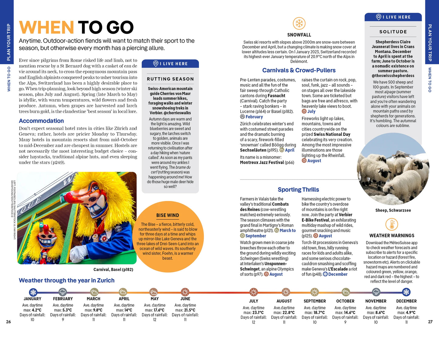 Switzerland Travel Guide Book by Lonely Planet - Sample Page