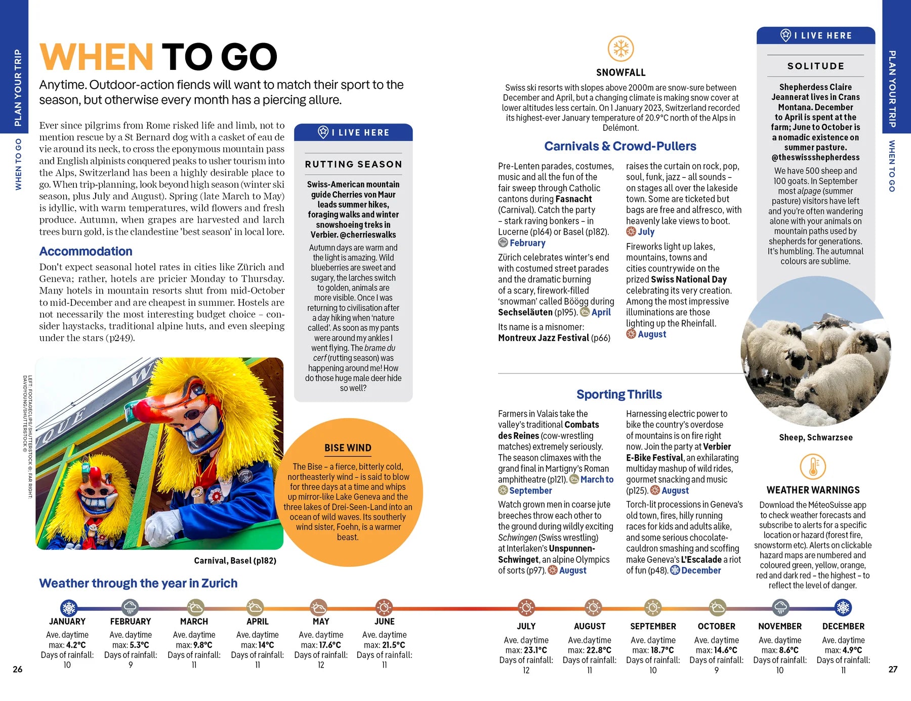 Switzerland Travel Guide Book by Lonely Planet - Sample Page