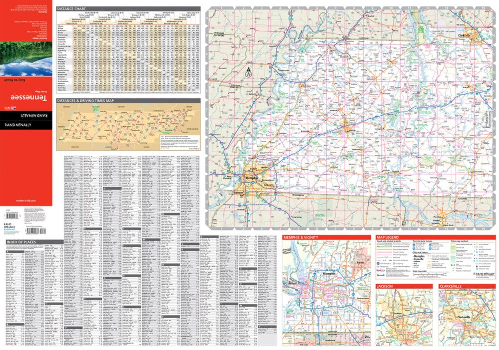 Tennessee State Highway Folded Map by Rand McNally (Easy to Read) - West Map
