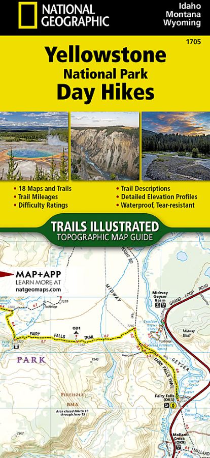 Yellowstone National Park Day Hikes Topographic Map Booklet #1705 - Cover