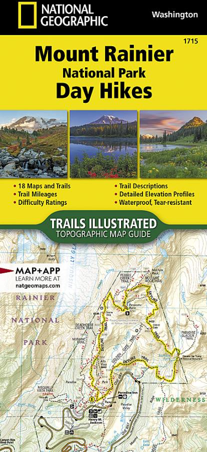Mt Rainier National Park Day Hikes Topographic Map Guide Booklet #1715 - Cover