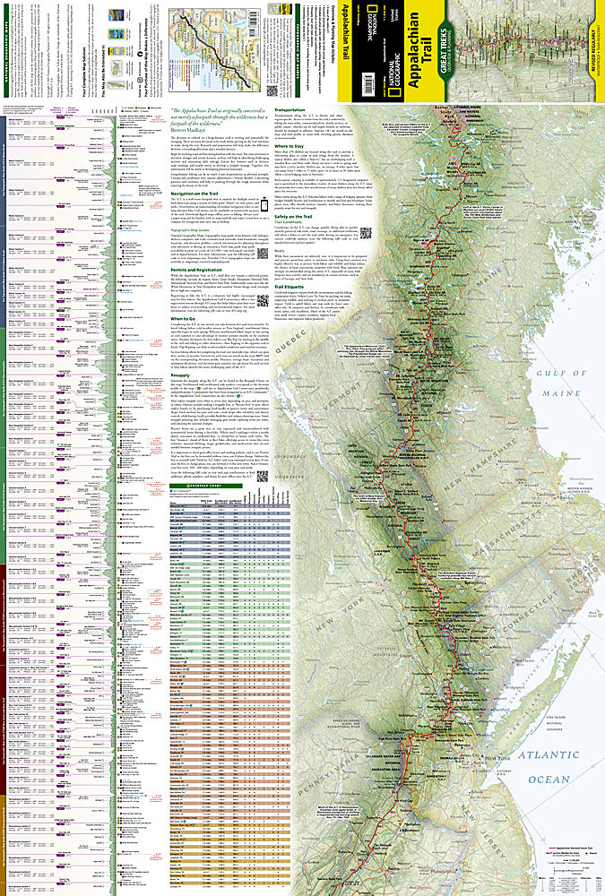 Appalachian Trail Great Treks Overview & Planning Map by National Geographic - North Map
