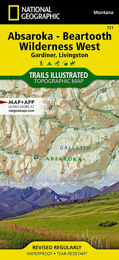 Beartooth Range Backpacking Trail Map Absaroka - Beartooth Wilderness West Trails Illustrated Map #721 ...