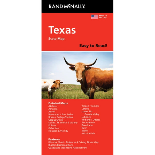 Texas State Highway Folded Map by Rand McNally - Easy to Read – Metsker ...