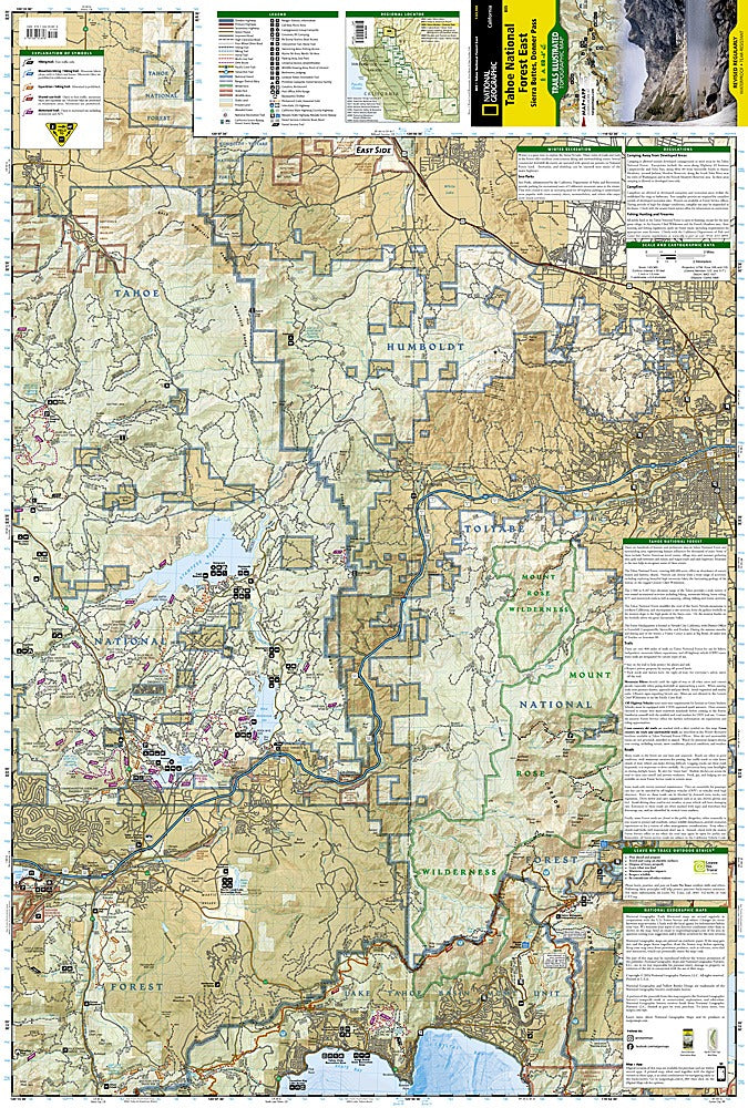 Tahoe National Forest East Trails Illustrated Topographic Map #805 - Map Detail