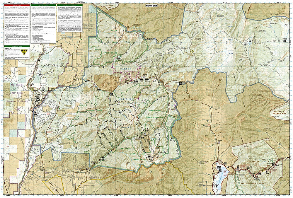 Taos & Wheeler Peak Trails Illustrated Topographic Map #730 - Map Detail