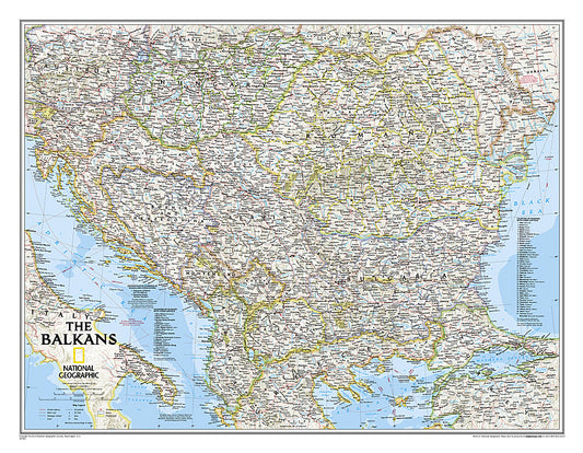 The Balkans Wall Map by National Geographic