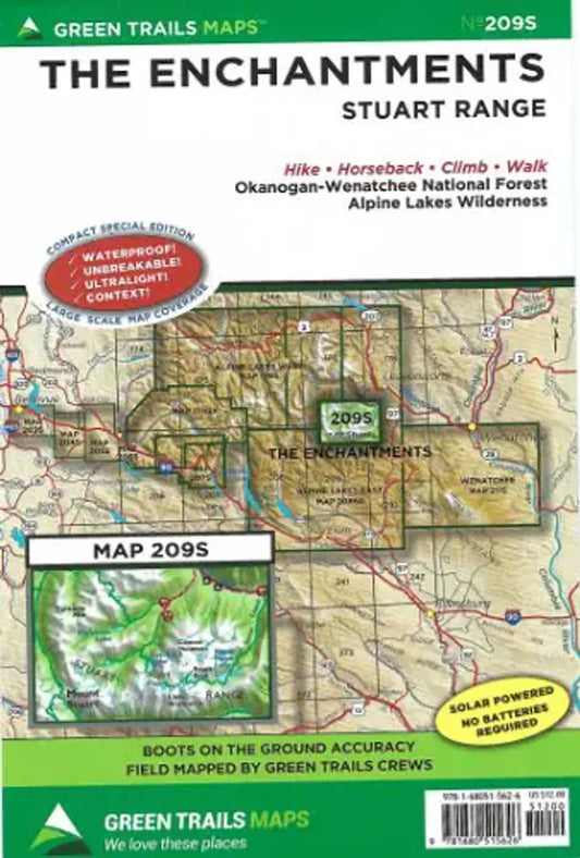 The Enchantments / Stuart Range, WA - Green Trails Map #209S