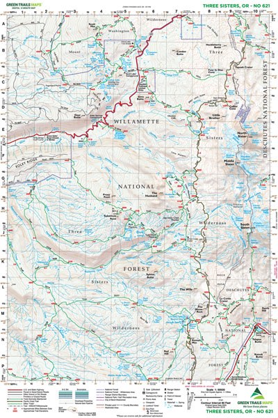 Three Sisters, OR - Green Trails Map #621