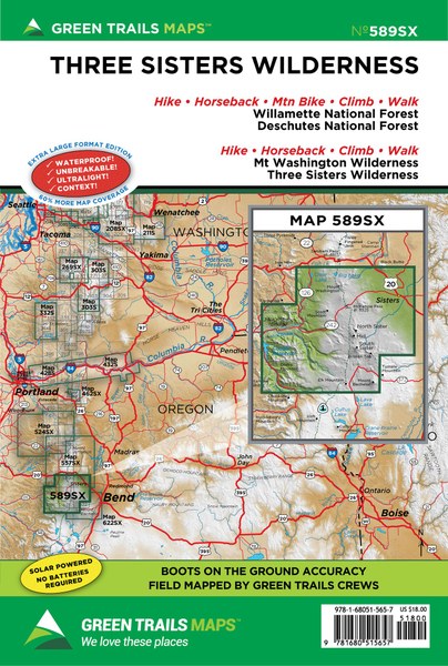 Three Sisters Wilderness, OR - Green Trails Map #589X