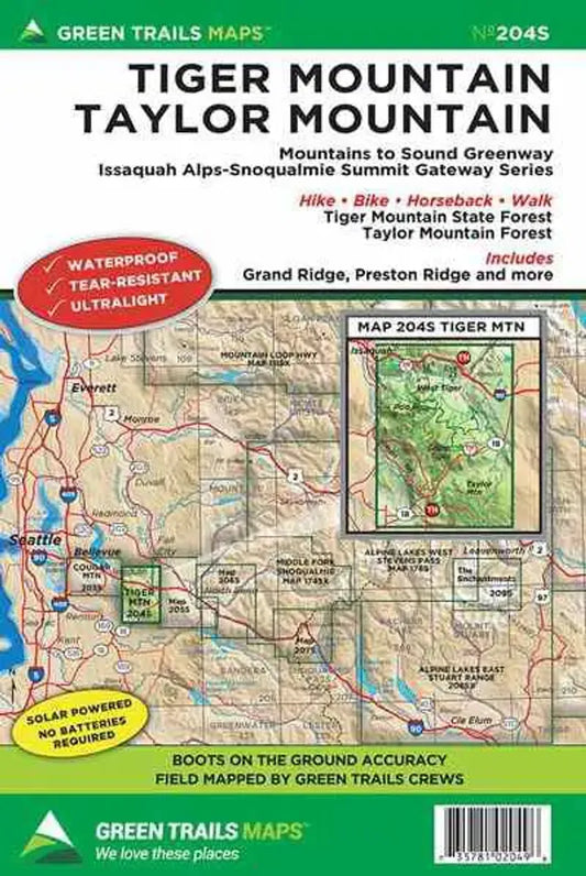 Tiger Mountain / Taylor Mountain, WA - Green Trails Map #204S