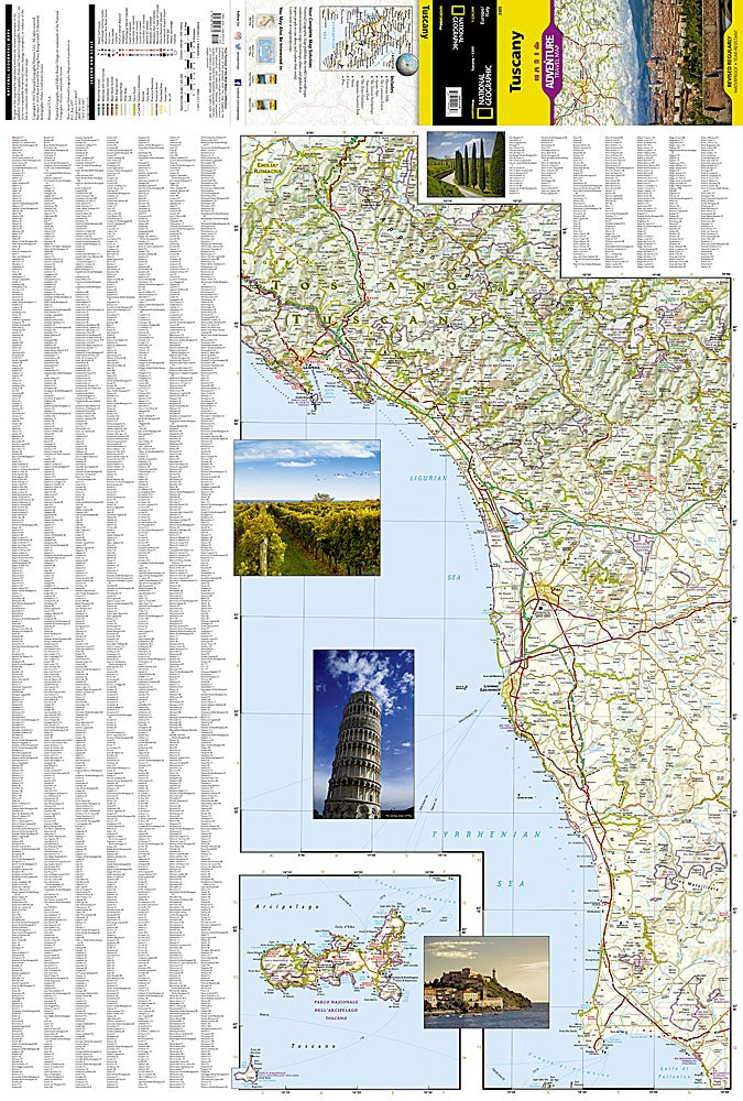 Tuscany, Italy Adventure Travel Map by National Geographic - Map Detail