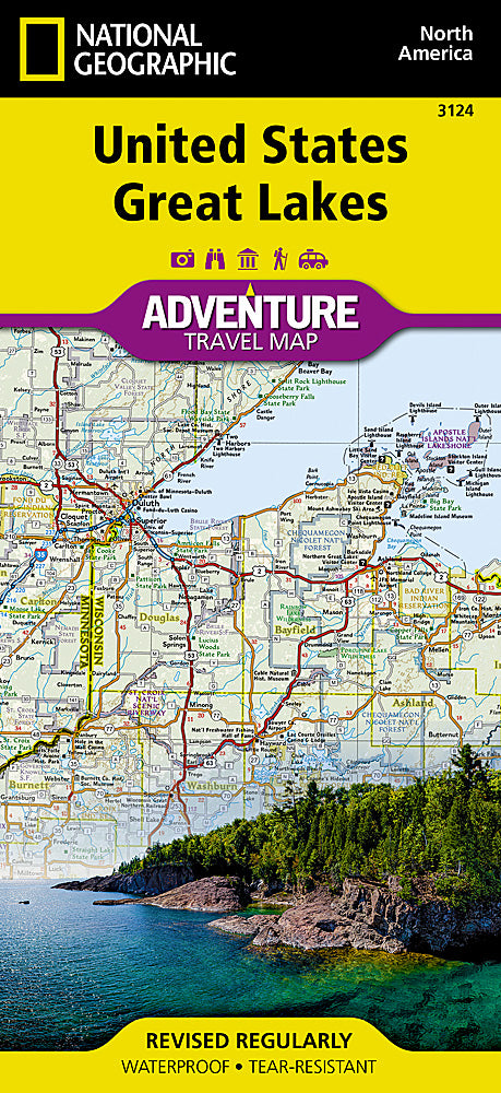U.S. Great Lakes Adventure Travel Map by National Geographic - Cover
