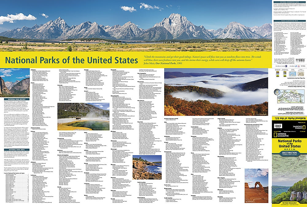 U.S. National Parks Destination Touring Map & Guide by National Geographic - Backside