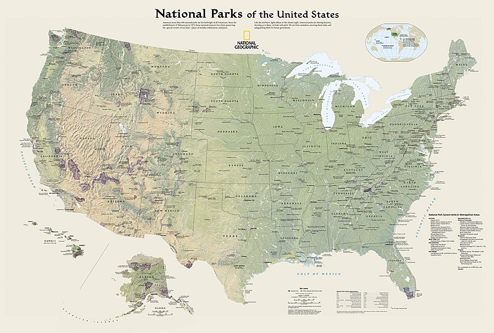 U.S. National Parks Destination Touring Map & Guide by National Geographic - Map