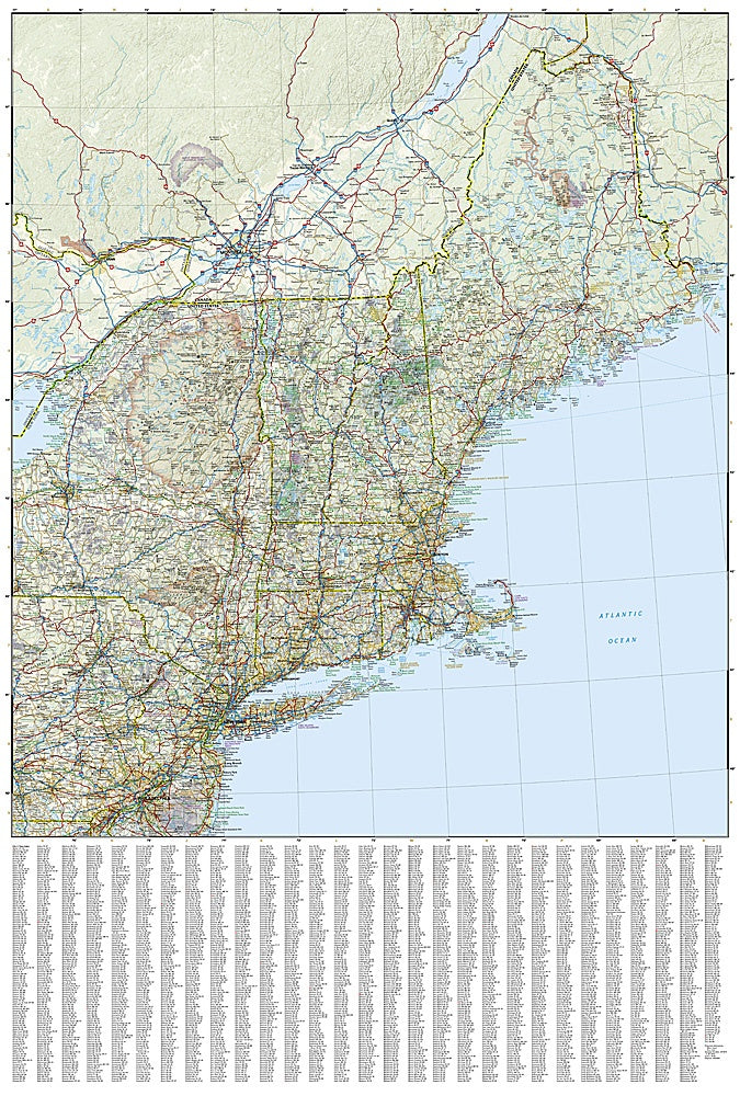 U.S. Northeast Adventure Travel Map by National Geographic - Map Detail
