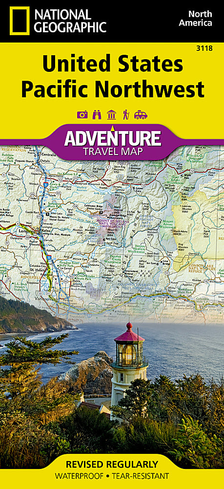 U.S. Pacific Northwest Adventure Travel Map by National Geographic - Cover