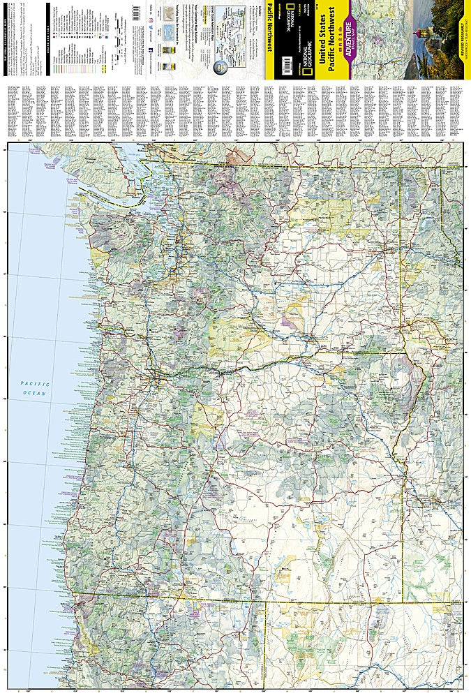 U.S. Pacific Northwest Adventure Travel Map by National Geographic - Map West