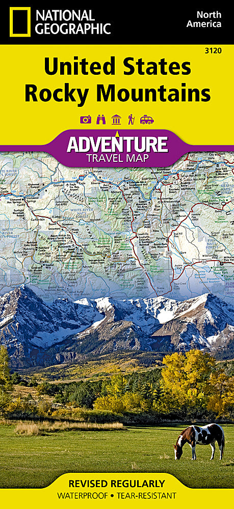 U.S. Rocky Mountains Adventure Travel Map by National Geographic - Cover