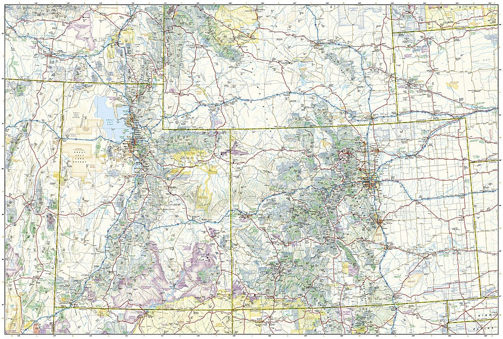 U.S. Rocky Mountains Adventure Travel Map by National Geographic - Map Detail