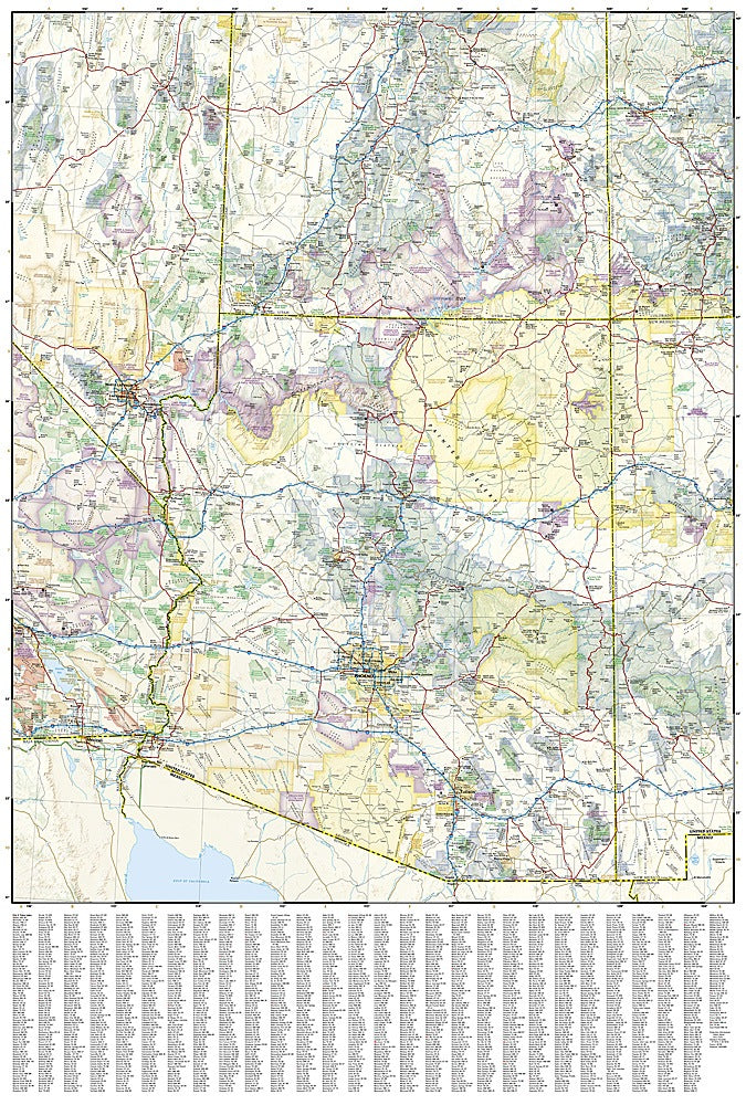 U.S. Southwest Adventure Travel Map by National Geographic - Map Detail
