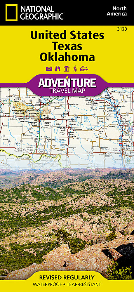 U.S Texas & Oklahoma Adventure Travel Map by National Geographic - Cover
