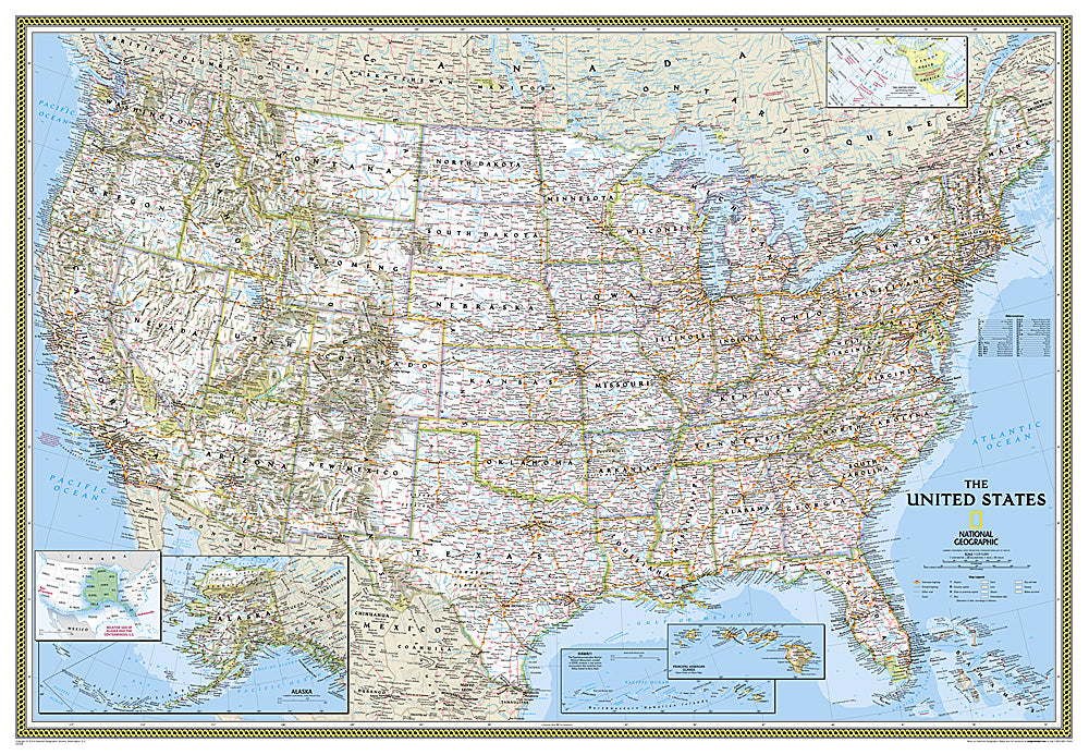 United States Wall Map - Classic Series by National Geographic