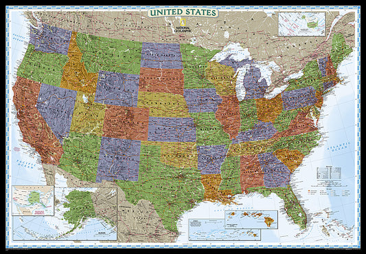United States Wall Map - Decorator Series by National Geographic