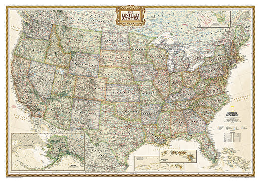 United States Wall Map by National Geographic - Executive Series