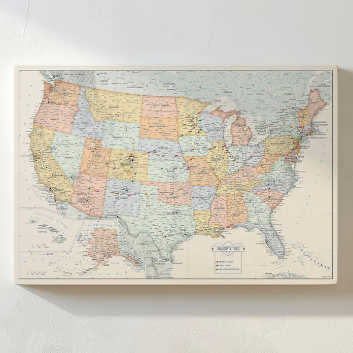USA Push Pin Map – Metsker Maps