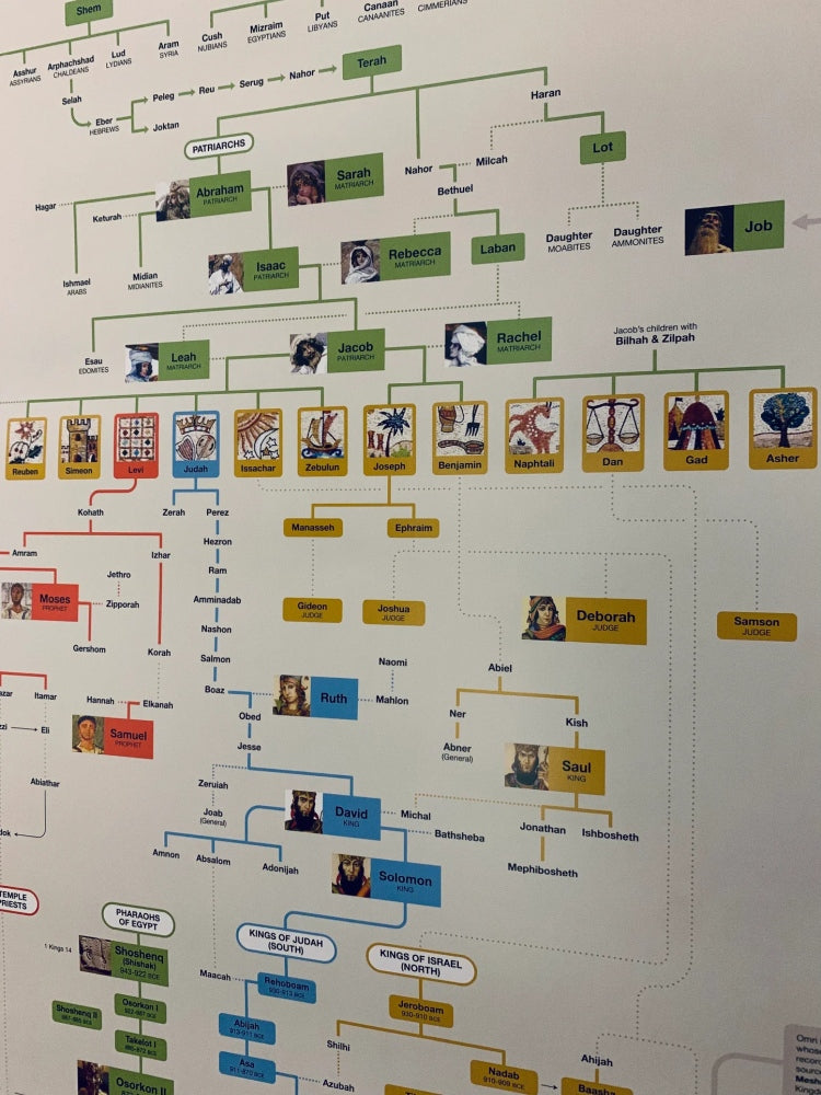 Biblical Family Tree Reference Chart / Poster - Detail