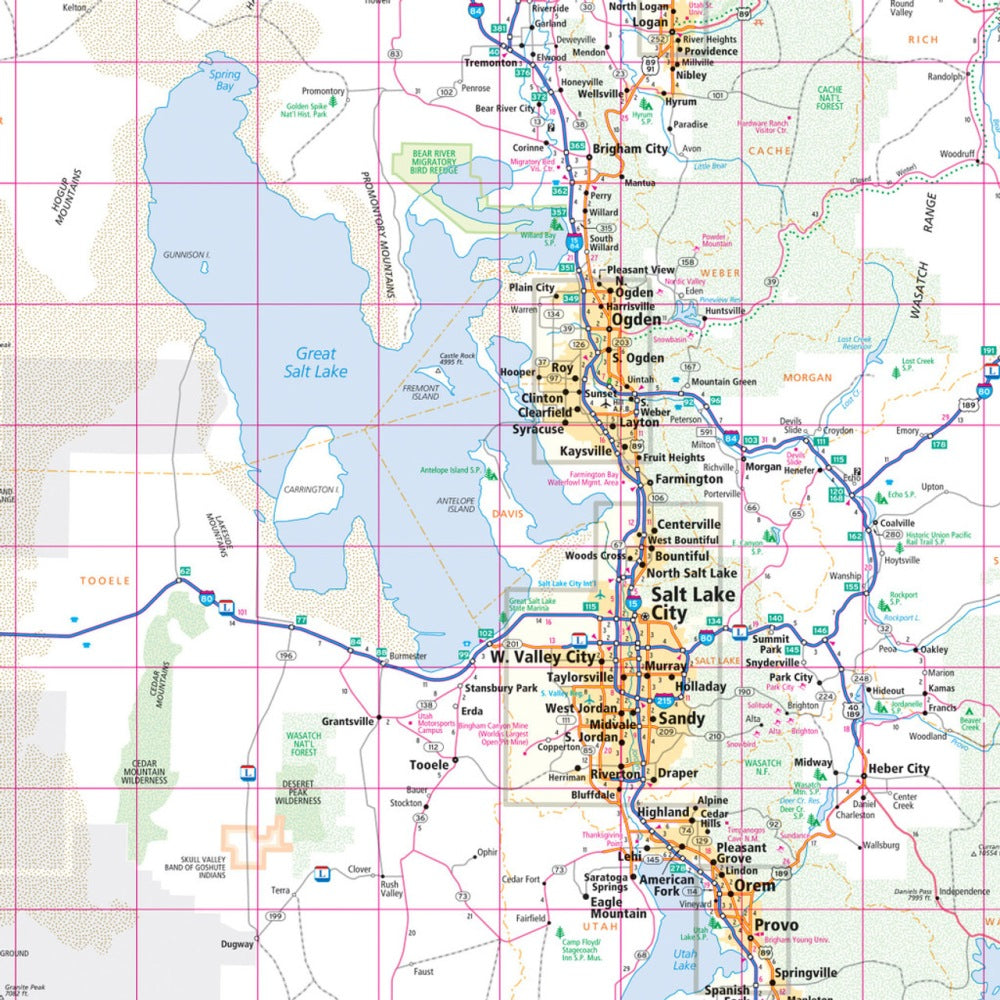 Utah State Highway Folded Map by Rand McNally (Easy to Read) - Map Detail