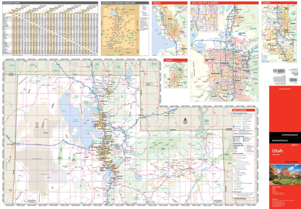 Utah State Highway Folded Map by Rand McNally (Easy to Read) - North Map