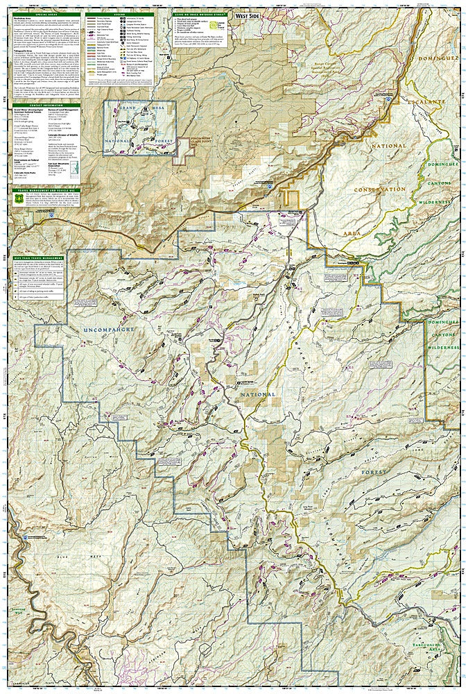 Uncompahgre National Forest North Trails Illustrated Topographic Map #147 - Map Detail
