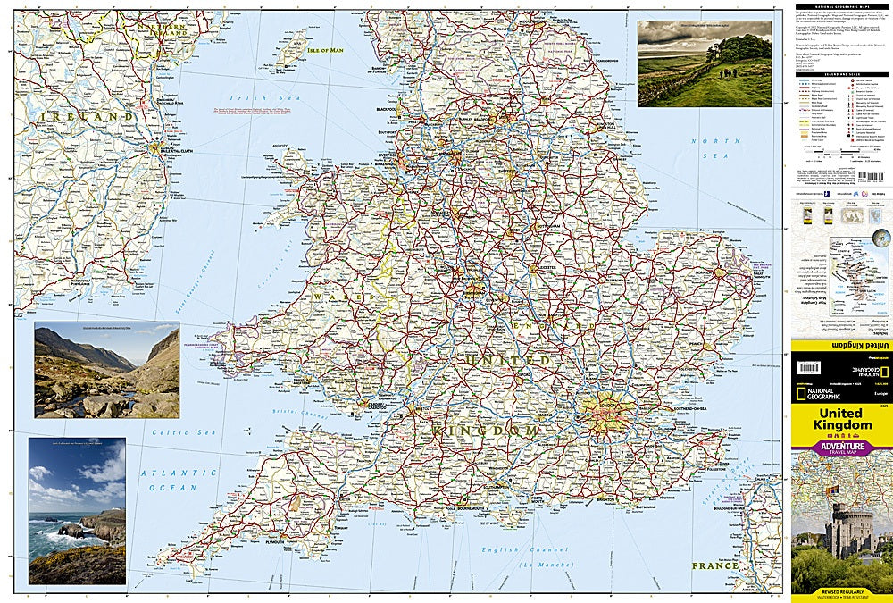 United Kingdom Adventure Travel Map by National Geographic - Map Detail