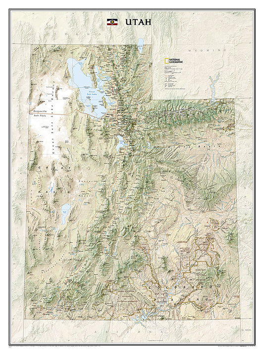 Utah State Wall Map by National Geographic