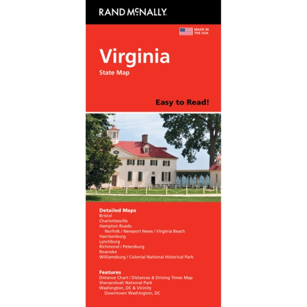 Virginia State Highway Folded Map by Rand McNally (Easy to Read) - Cover