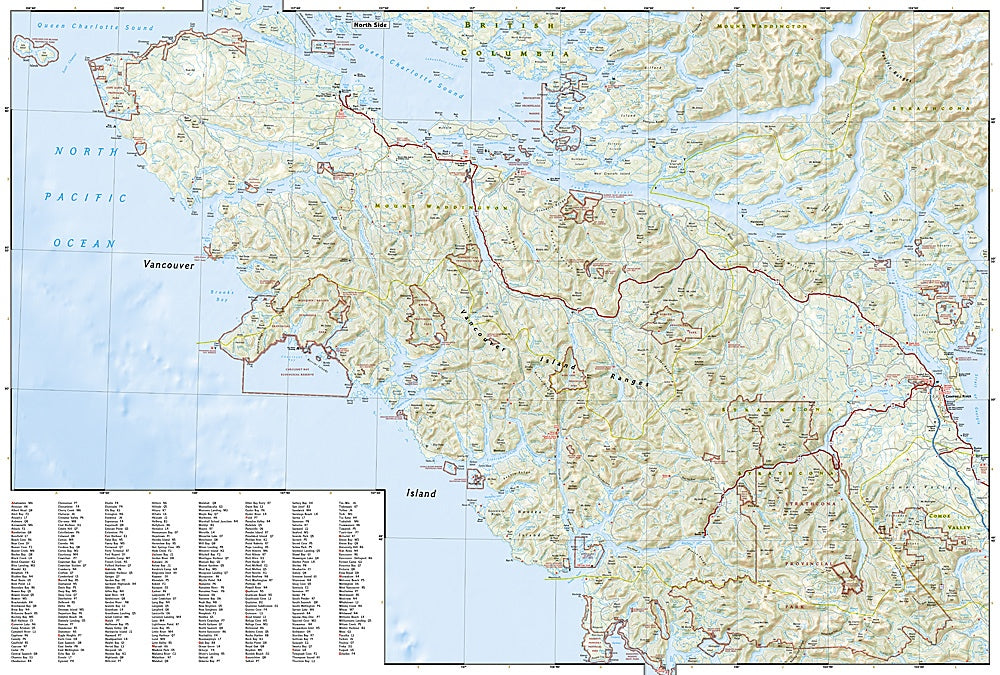 Vancouver Island Adventure Travel Map by National Geographic - North Map