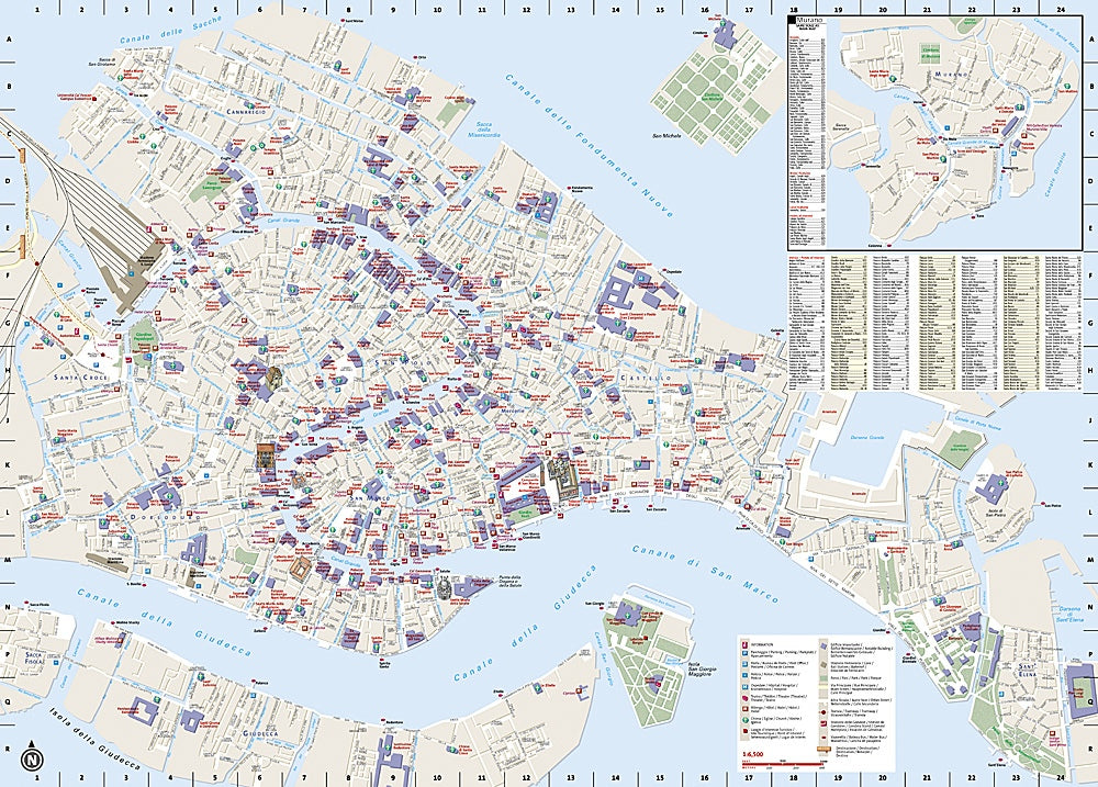 Venice City Destination Map & Travel Guide by National Geographic - Map Detail