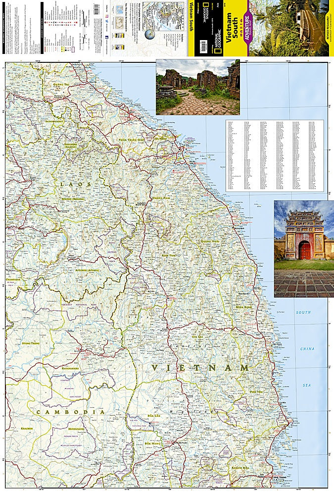 Vietnam South Adventure Travel Map by National Geographic - Map Detail