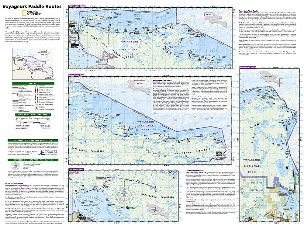 Voyageurs National Park Paddle Routes Trails Illustrated Topographic Map #410 - Map Detail