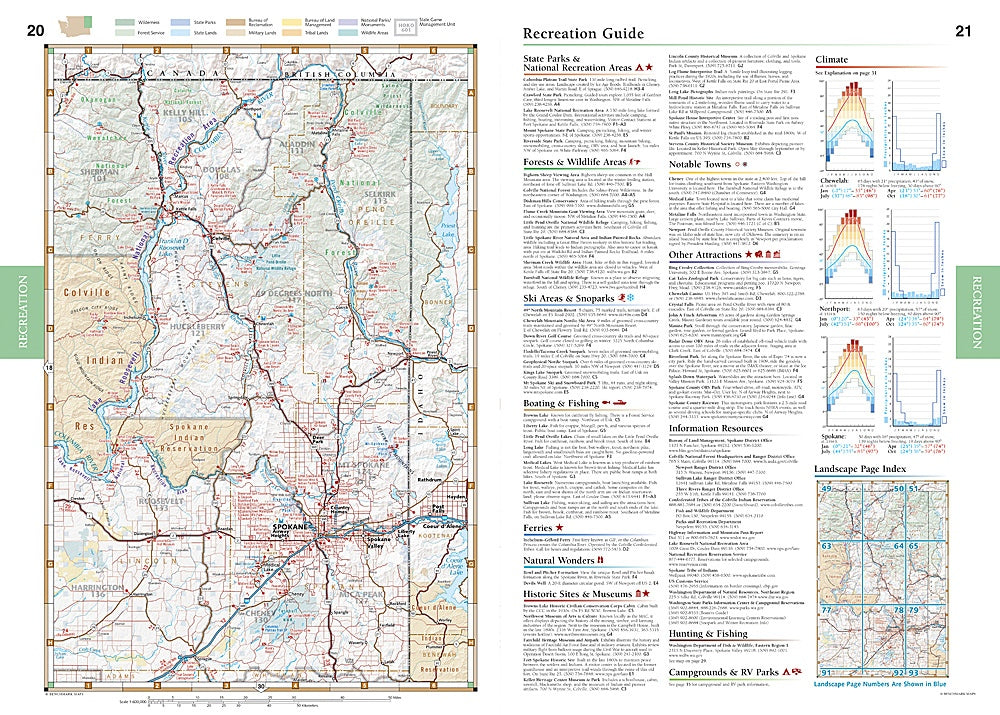 Washington Road & Recreation Atlas by Benchmark Maps - Recreation Guide Sample Page
