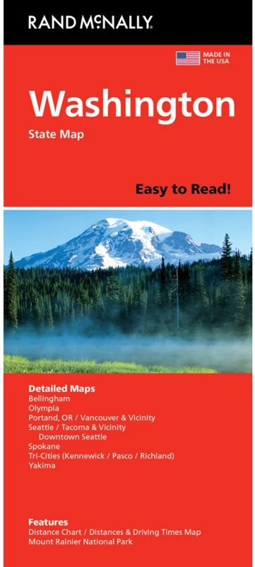 Washington State Road Map by Rand McNally (Easy to Read) - Cover