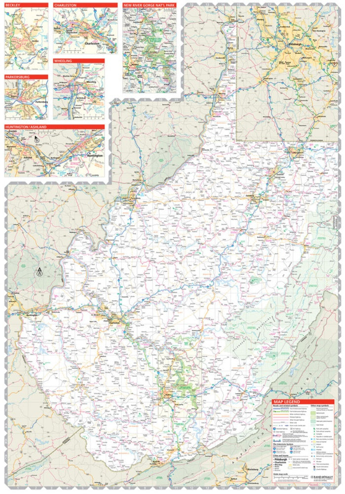 West Virginia State Highway Folded Map by Rand McNally (Easy to Read) - West Map